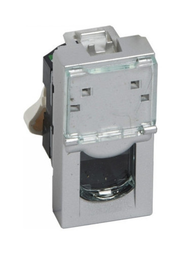 Розетка компьютерная RJ45 Cat.5 Legrand MOSAIC, алюминий