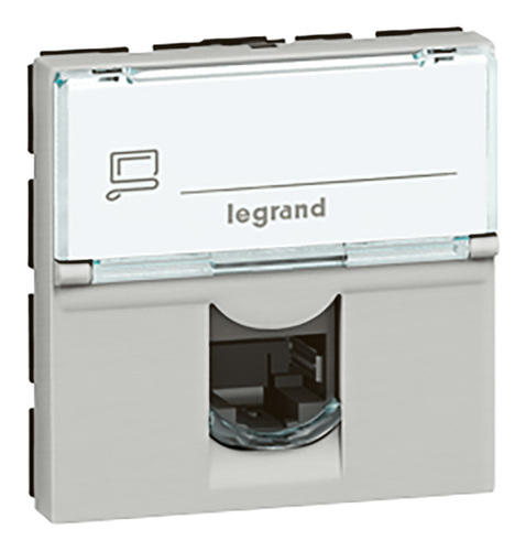 Розетка компьютерная RJ45 Cat.5 Legrand MOSAIC, алюминий