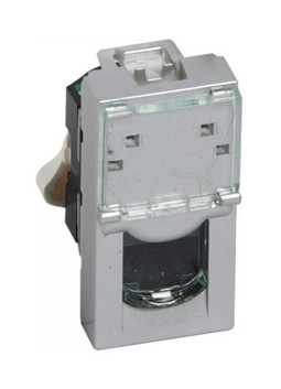 Розетка компьютерная RJ45 Cat.5 MOSAIC, алюминий