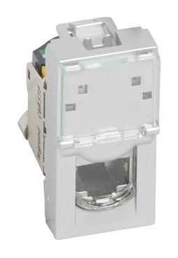 Розетка компьютерная RJ45 Cat.6 MOSAIC, алюминий