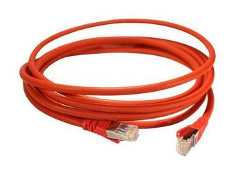 Шнур коммутационный RJ 45 - категория 6a - S//FTP - LSZH - экранированный - 3 м - красный